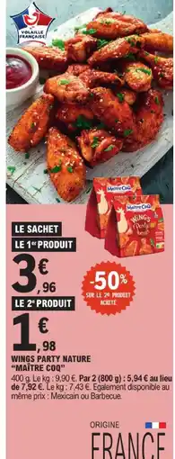 E.Leclerc Maitre coq wings party nature offre