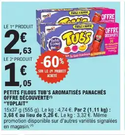 E.Leclerc Yoplait petits filous tub's aromatisés panachés offre