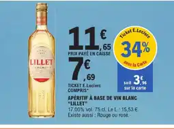 E.Leclerc Lillet apéritif à base de vin blanc offre