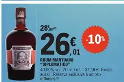 E.Leclerc Diplomatico rhum mantuano offre