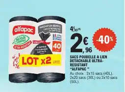 E.Leclerc Alfapac sacs poubelle à lien détachable ultra-résistant offre