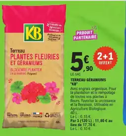 E.Leclerc Kb terreau plantes fleuries et géraniums offre
