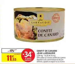 Intermarché Jean larnaudie - confit de canard offre