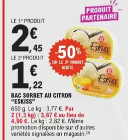 E.Leclerc Eskiss bac sorbet au citron offre
