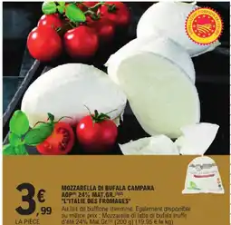 E.Leclerc L'italie des fromages mozzarella di bufala campana aop 24% mat.gr offre
