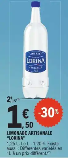 E.Leclerc Lorina limonade artisanale offre