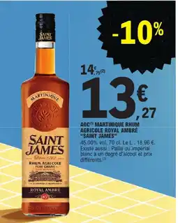 E.Leclerc Saint james rhum agricole royal ambré aoc martinique offre