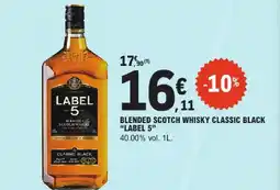 E.Leclerc Label 5 blended scotch whisky classic black offre