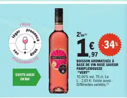 E.Leclerc Very boisson aromatisée à base de vin rosé saveur pamplemousse offre