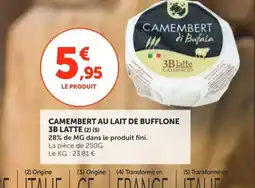 Utile Camembert au lait de bufflone 3blatte offre