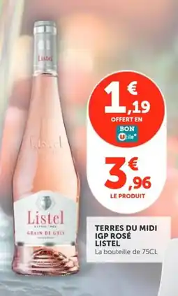Utile LISTEL Terres du midi igp rosé offre