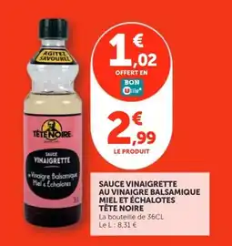 Utile TÊTE NOIRE Sauce vinaigrette au vinaigre balsamique miel et échalotes offre