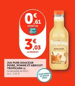 Utile TROPICANA Jus pure douceur poire, pomme et abricot offre