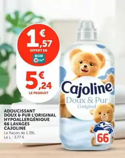 Utile CAJOLINE Adoucissant doux & pur l'original hypoallergénique 66 lavages offre