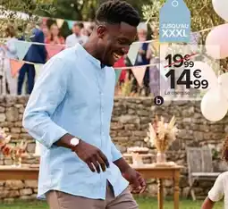 Carrefour Drive Chemise en lin col mao homme offre