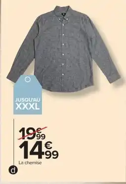 Carrefour Drive Chemise en lin rayure homme offre