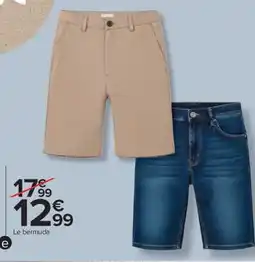 Carrefour Drive Bermuda chino en lin homme offre