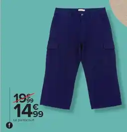 Carrefour Drive Pantacourt multipoches en lin homme offre