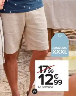 Carrefour Drive Bermuda jogger en lin homme offre