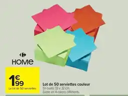 Carrefour Drive Le lot de 50 serviettes offre