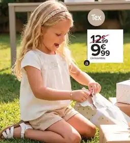 Carrefour Drive Ensemble t-shirt + short fille offre