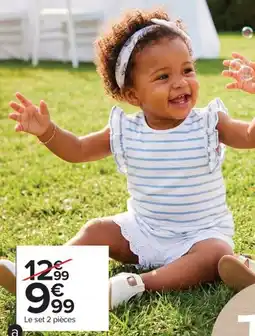 Carrefour Drive Set 2 pièces bébé fille offre