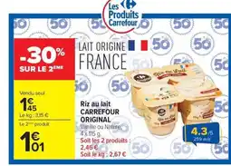 Carrefour Drive CARREFOUR ORIGINAL Riz au lait offre