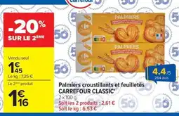 Carrefour Drive CARREFOUR CLASSIC Palmiers croustillants et feuilletés offre