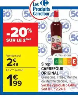 Carrefour Drive CARREFOUR ORIGINAL Sirop offre