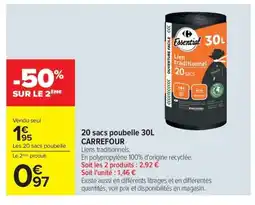 Carrefour Drive CARREFOUR 20 sacs poubelle offre