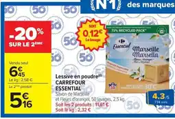 Carrefour Drive CARREFOUR ESSENTIAL Lessive en poudre offre