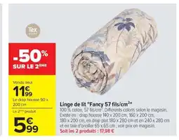 Carrefour Drive Linge de lit Fancy offre