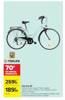 Carrefour Drive TOPLIFE Vélo City 28" offre