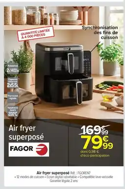 Carrefour Drive FAGOR Air fryer superposé offre