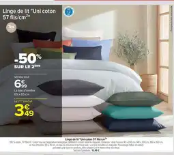 Carrefour Drive Linge de lit Uni coton offre