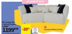 Conforama Canapé fixe 3 places Sophie offre