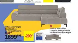 Conforama Canapé d'angle de relaxation électrique Imperia offre