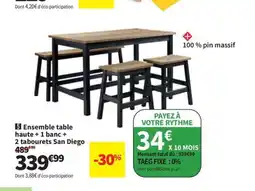 Conforama Ensemble table haute + 1 banc + offre