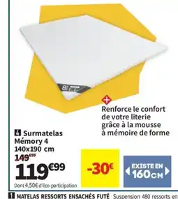 Conforama Surmatelas Mémory 4 offre