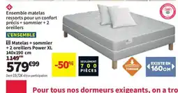 Conforama Matelas + sommier + 2 oreillers Power XL offre