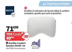 Conforama BULTEX Oreiller Confort Epaules offre