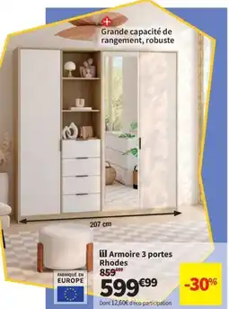 Conforama Armoire 3 portes Rhodes offre