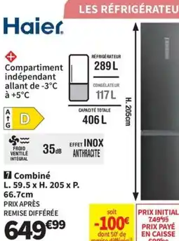 Conforama HAIER Combiné offre