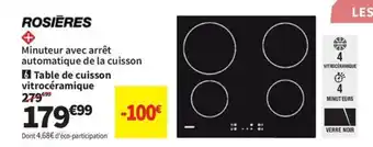 Conforama ROSIERES Table de cuisson vitrocéramique offre