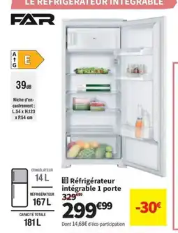 Conforama FAR Réfrigérateur intégrable 1 porte offre
