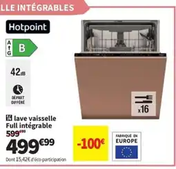 Conforama HOTPOINT lave vaisselle Full intégrable offre