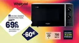 Conforama WHIRLPOOL Micro-ondes monofonction offre