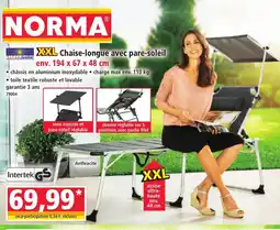 Norma Chaise-longue avec pare-soleil offre
