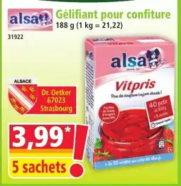 Norma ALSA Gélifiant pour confiture offre