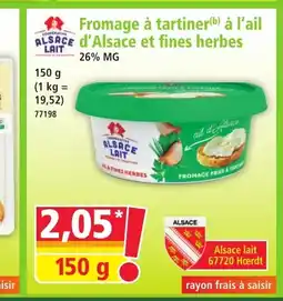 Norma ALSACE LAIT Fromage à tartiner à l'ail d'Alsace et fines herbes offre